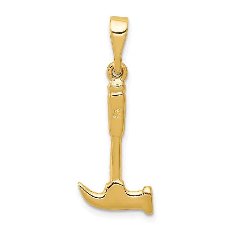 14k Yellow Gold Hammer Pendant