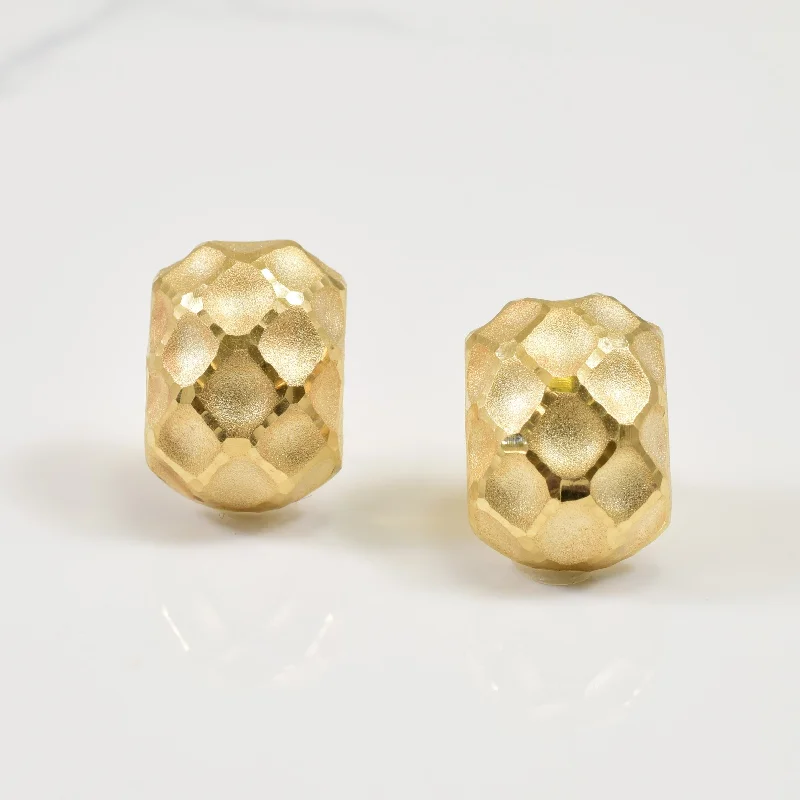 Exclusive Jewelry Sale – Grab Timeless Pieces Now 14k Yellow Gold Hollow Textured Stud Earrings