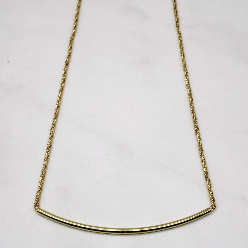 14k Yellow Gold Scoop Pendant Necklace | 16" |