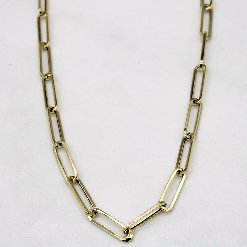 Italian 14k Yellow Gold Paperclip Chain | 20" |