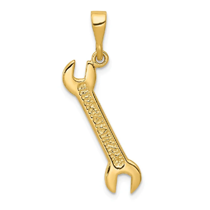 14k Yellow Gold Wrench Pendant