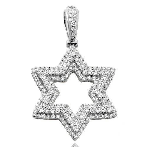 14KW 1.85CTW DIAMOND 'STAR OF DAVID' PENDANT