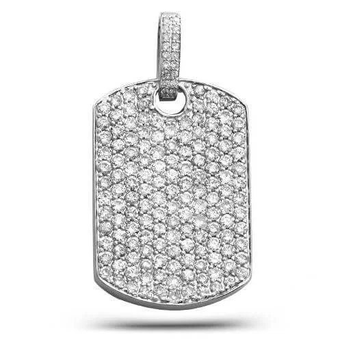 14KW 4.75CTW DIAMOND DOG TAG PENDANT