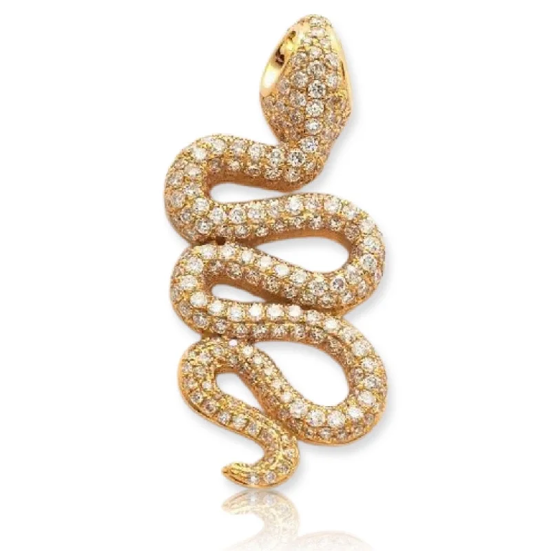 14KY 1.05CTW DIAMOND SNAKE PENDANT