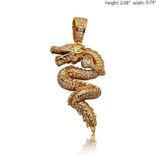 14KY 1.50CTW DIAMOND CHINESE DRAGON PENDANT