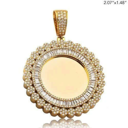 14KY 3.85CTW BAGUETTE DIAMOND MEMORY PENDANT