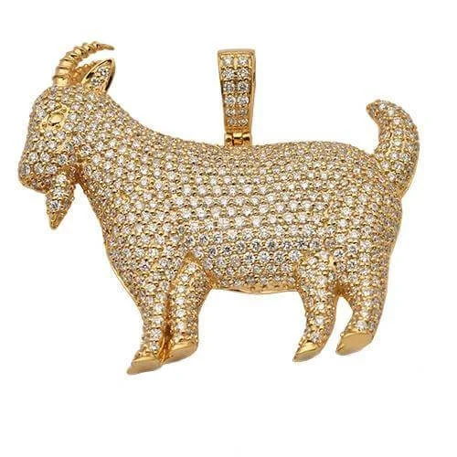 14KY 6.00CTW DIAMOND GOAT PENDANT