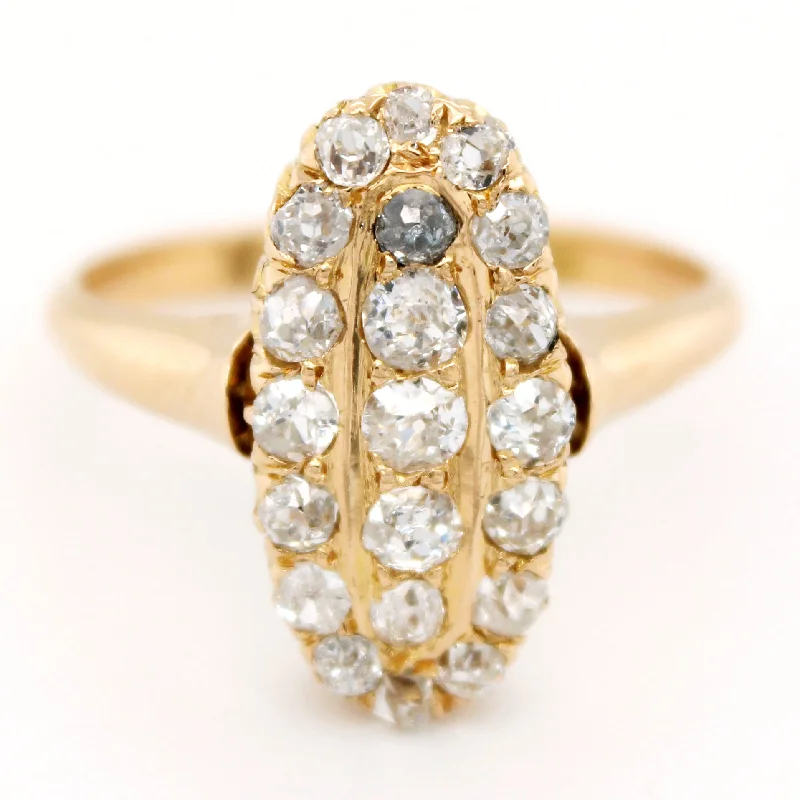 Personalized Jewelry Sale – Unique Pieces At Great Prices 1860s Victorian 1.00ctw Diamond Cluster Cocktail Ring in Assay 14k Yellow Gold