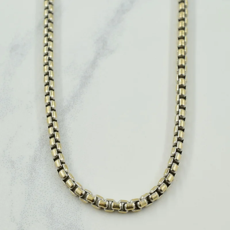 18k White Gold Italian Hallmark Box Chain | 16.5" |