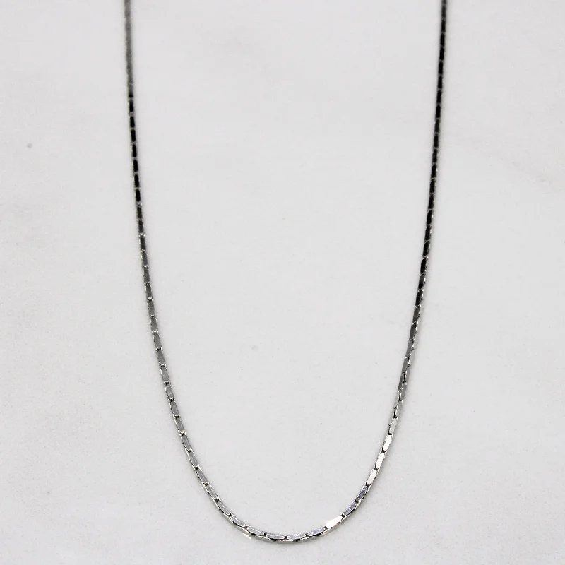 Italian 18k White Gold Modified Boston Link Chain | 16" |