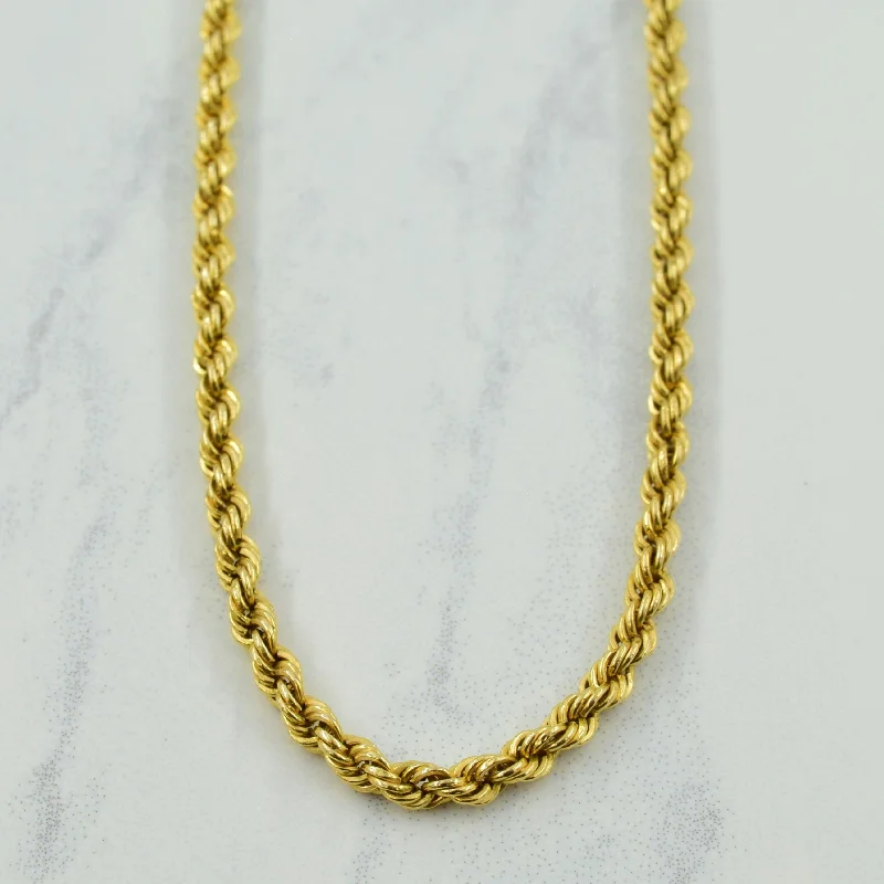 18k Yellow Gold Italian Hallmark Rope Chain | 20.75" |