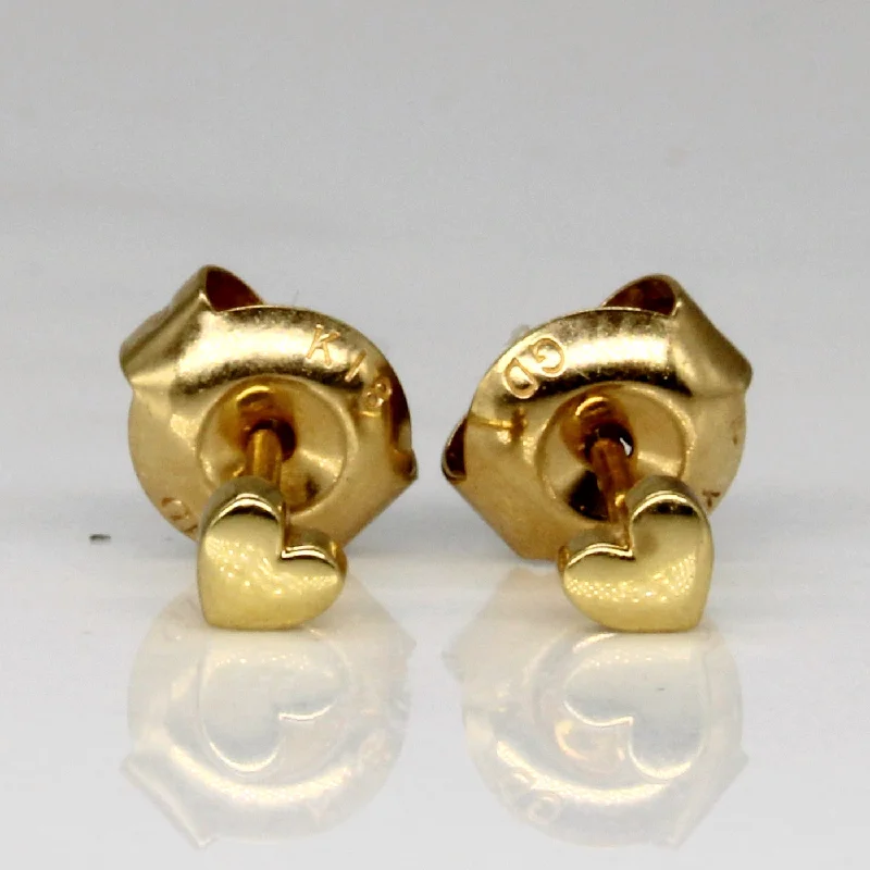 Eco-Friendly Sustainable Jewelry For Conscious Buyers 18k Yellow Gold Heart Stud Earrings