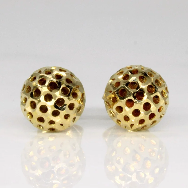 Modern Statement Jewelry For Bold Styling 18k Yellow Gold Lattice Stud Earrings