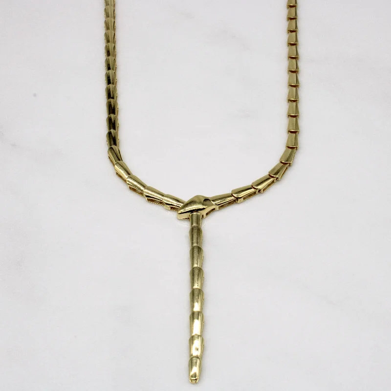 18k Yellow Gold Serpent Necklace | 17" |