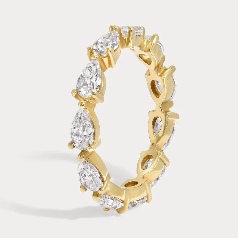 East-West Pear Shape Eternity Band