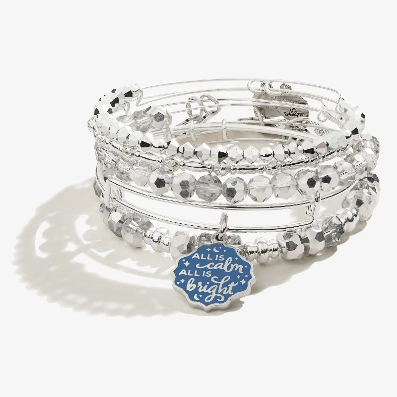 Limited-Time Jewelry Discounts – Shine Without The Splurge 'All is Calm All is Bright' Charm Bangle, Set of 5