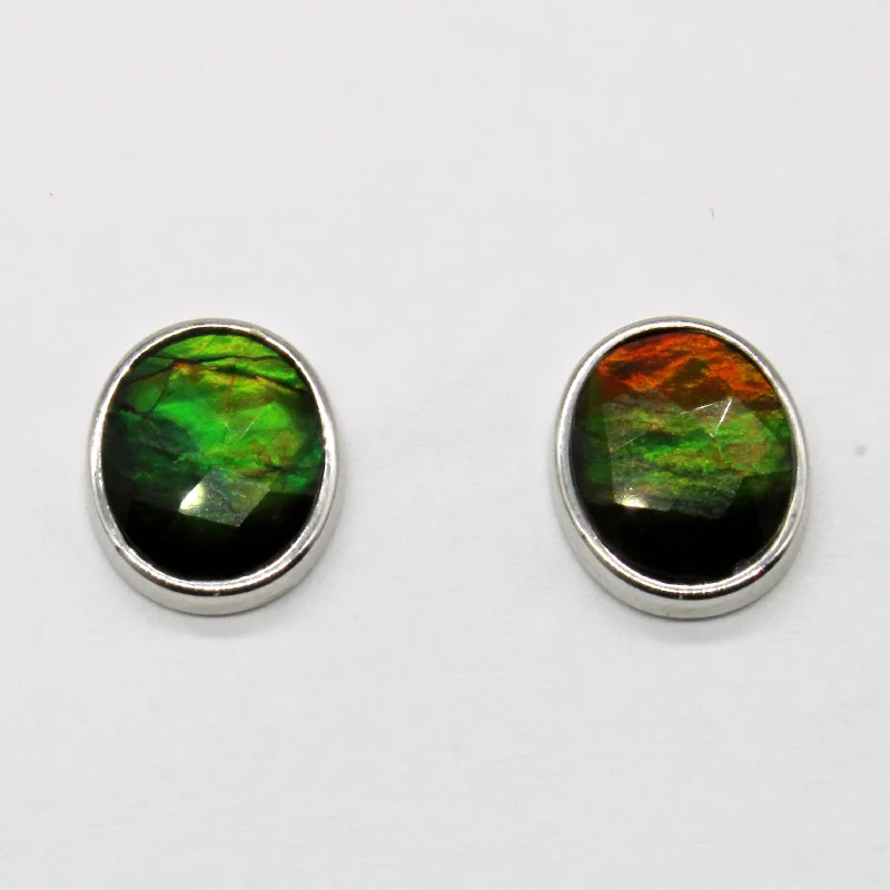 Romantic Heart-Shaped Jewelry For Special Gifts Ammolite Stud Earrings | 2.30ctw |