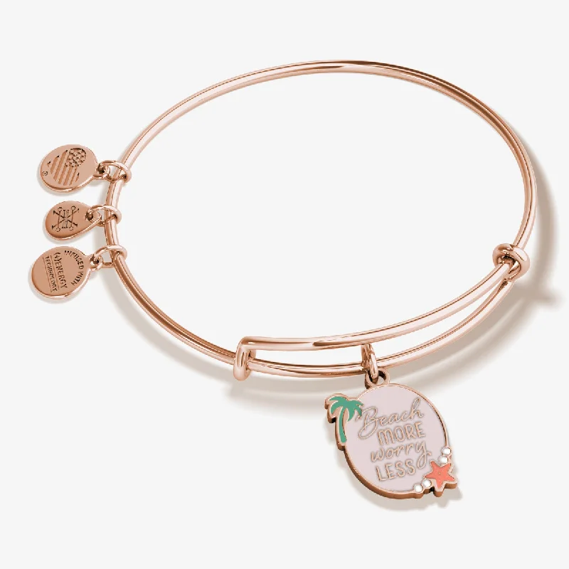 Shine Bright With Our Special Jewelry Promotions 'Beach More, Worry Less' Charm Bangle