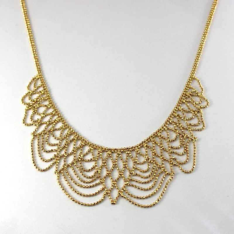 Beaded Chain Yellow Gold Necklace | 17.5"|