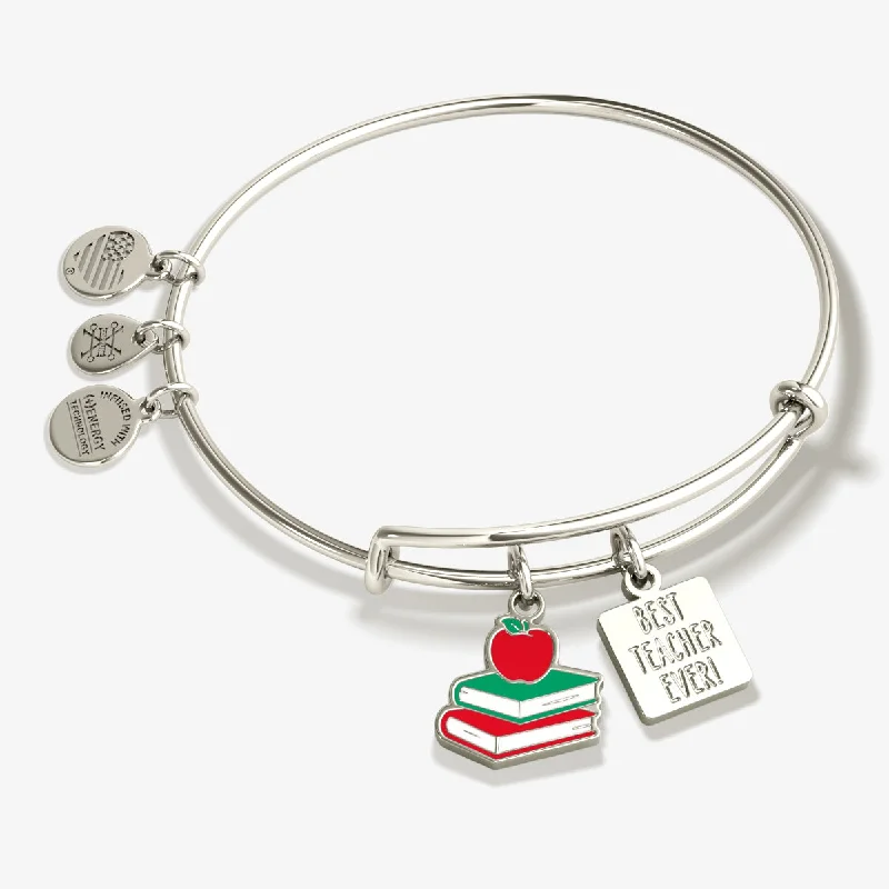 Big Savings On Your Favorite Jewelry Pieces 'Best Teacher Ever' Charm Bangle Bracelet