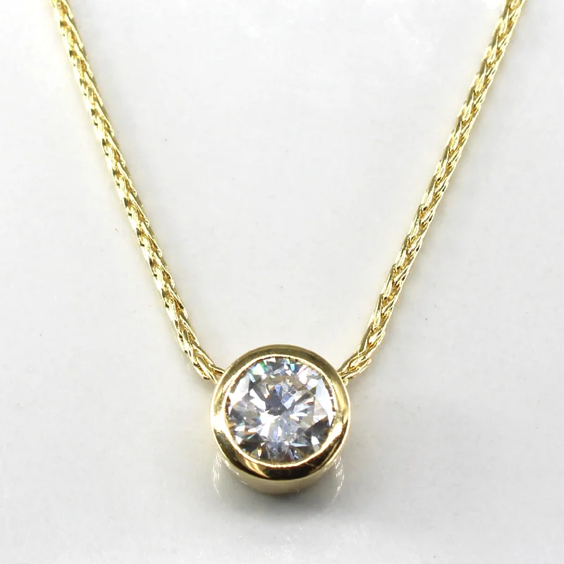 Bezel Set Diamond Pendant Necklace | 1.50ct VS2 H/I | 16"|