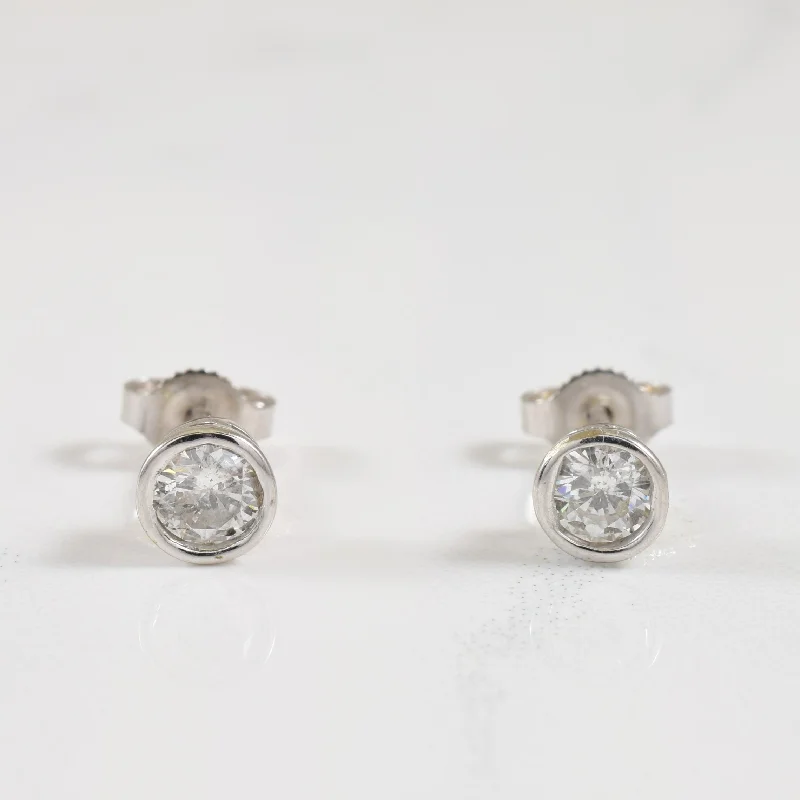 Dazzle In Elegance With Our Biggest Jewelry Sale Bezel Set Diamond Stud Earrings | 0.54ctw |