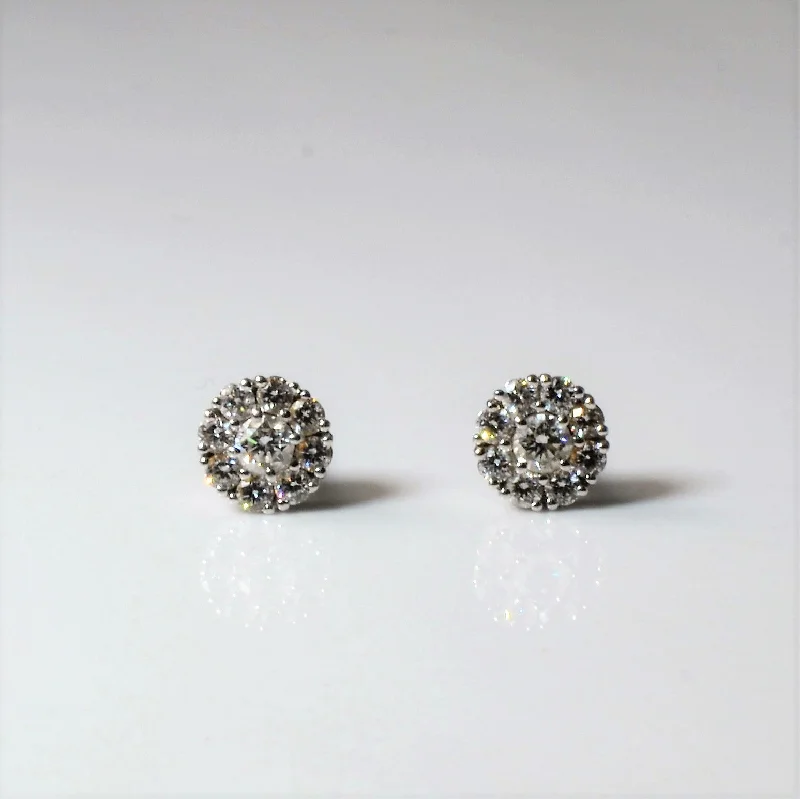 Luxury Jewelry Sale – Sparkle For Less 'Birks' Cluster Diamond Stud Earrings | 0.46ctw |