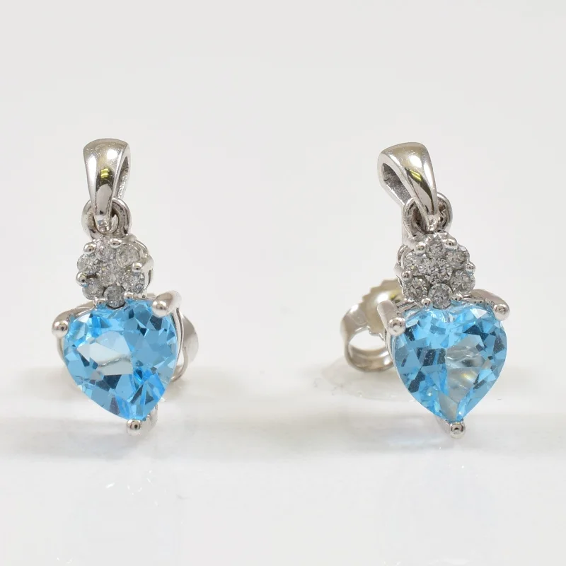 Timeless Elegance Now At Special Discounts Blue Topaz & Diamond Stud Earrings | 1.00ctw, 0.08ctw |