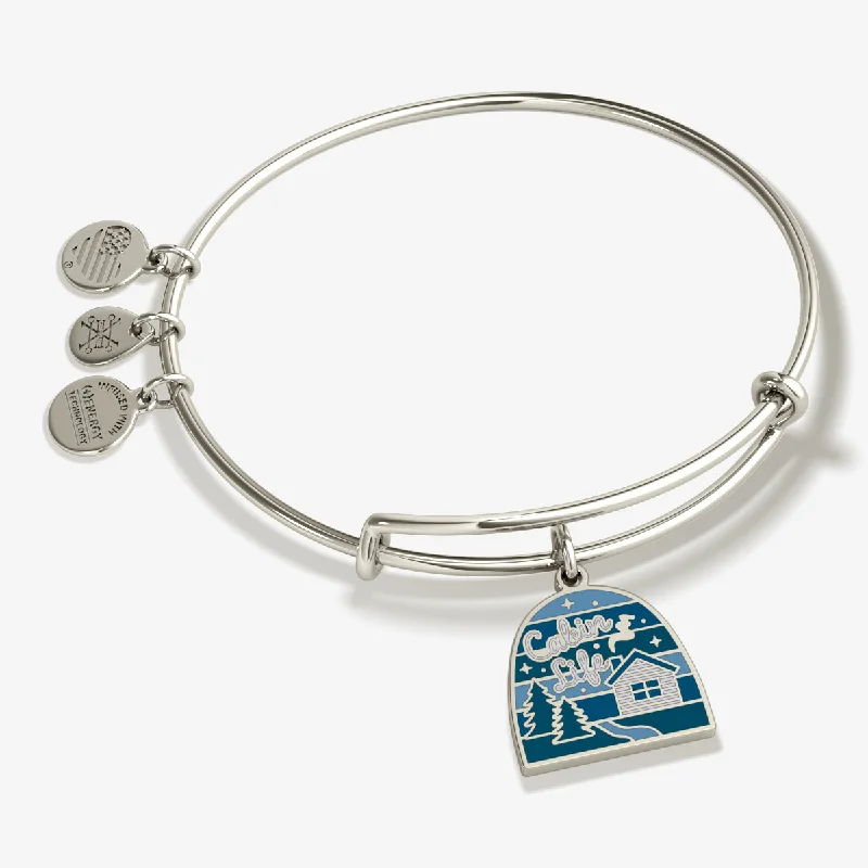 Modern Statement Jewelry For Bold Styling 'Cabin Life' Charm Bangle Bracelet