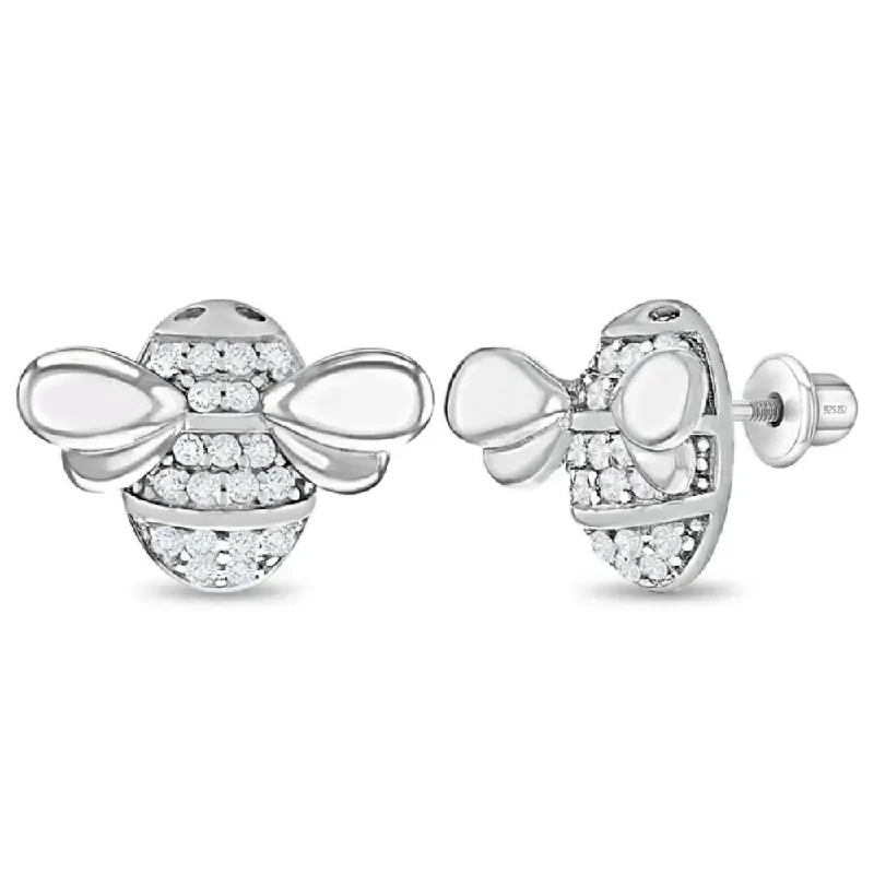 Children's Sterling Silver Buzz Bee Stud Earrings