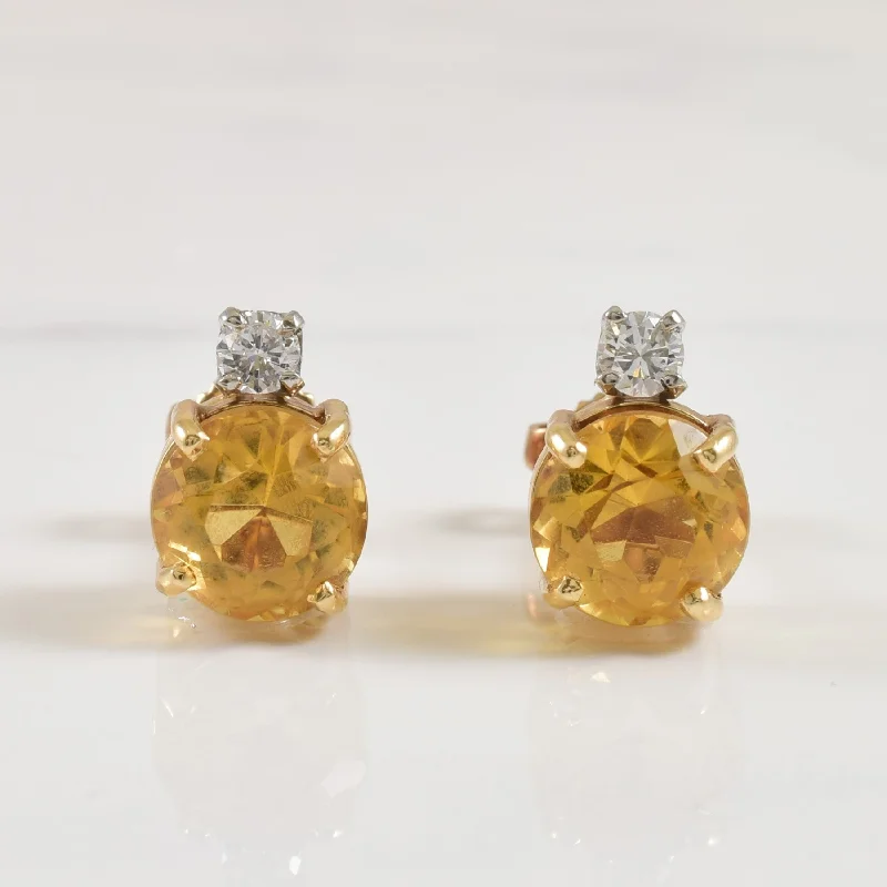 Limited-Time Jewelry Sale – Don't Miss Out On Dazzling Discounts Citrine & Diamond Stud Earrings | 2.20ctw, 0.20ctw |