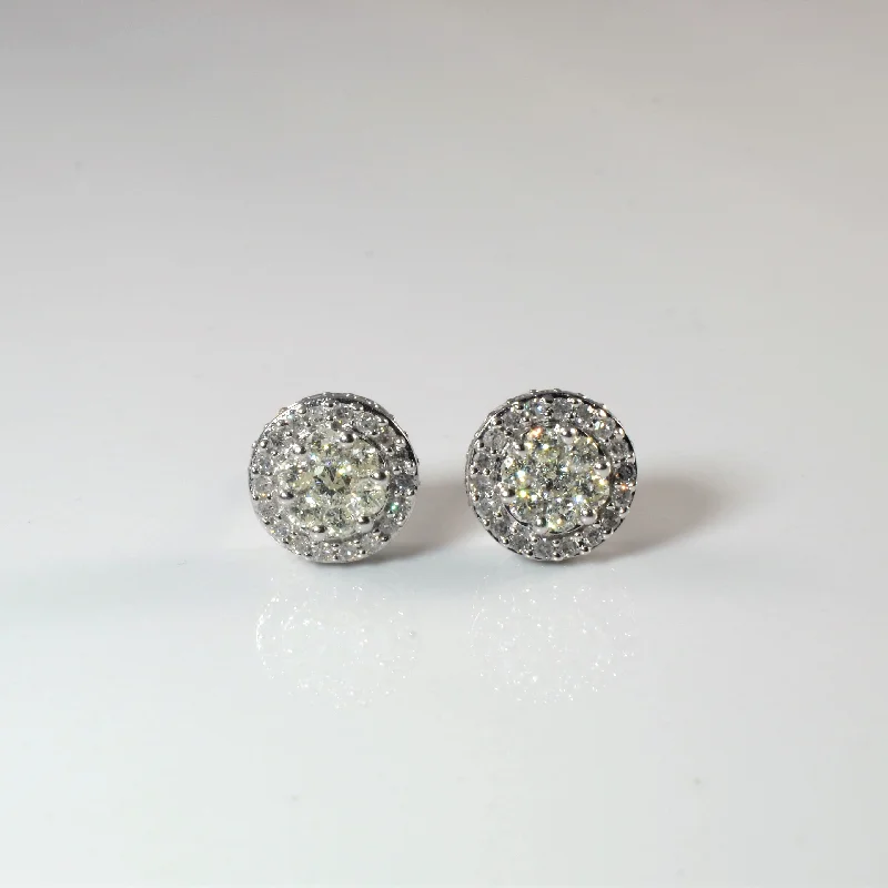 Elegant Jewelry Pieces At Unbelievable Prices Diamond Cluster Halo Stud Earrings | 0.50ctw |