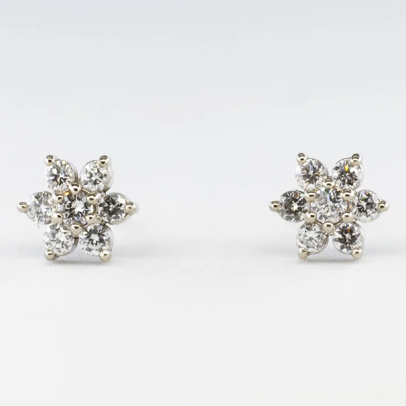 Glamorous Jewelry, Glamorous Deals – Shop Now '100 Ways' Cluster Diamond Stud Earrings | White Gold | Est. 0.42 ctw |