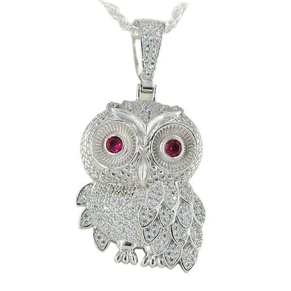 SILVER WISE OWL PENDANT