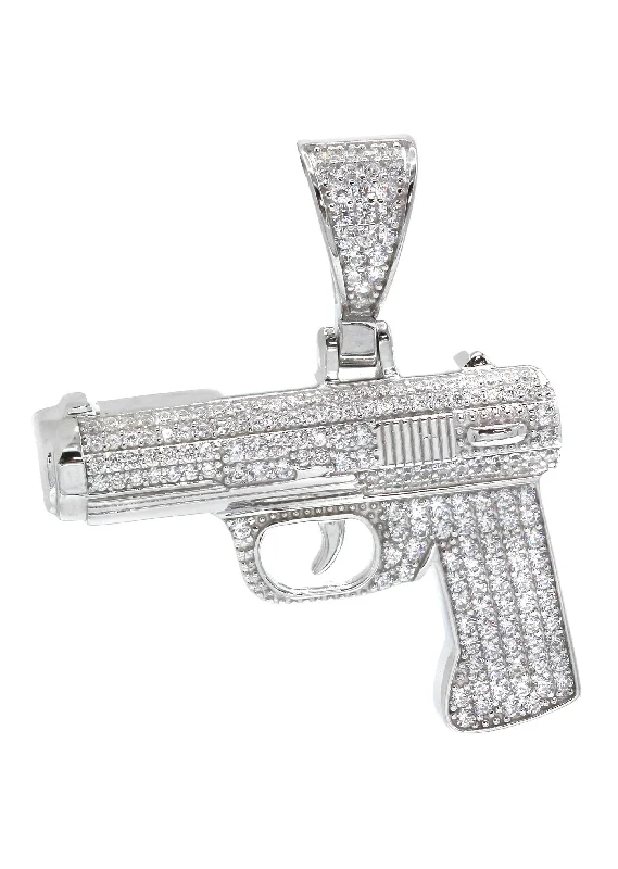 Silver Pendant - Silver Gun Pendant | Appx 8.2 Grams