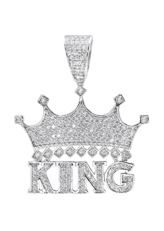 Silver Pendant - Silver Crown King Pendant | Appx 4.4 Grams