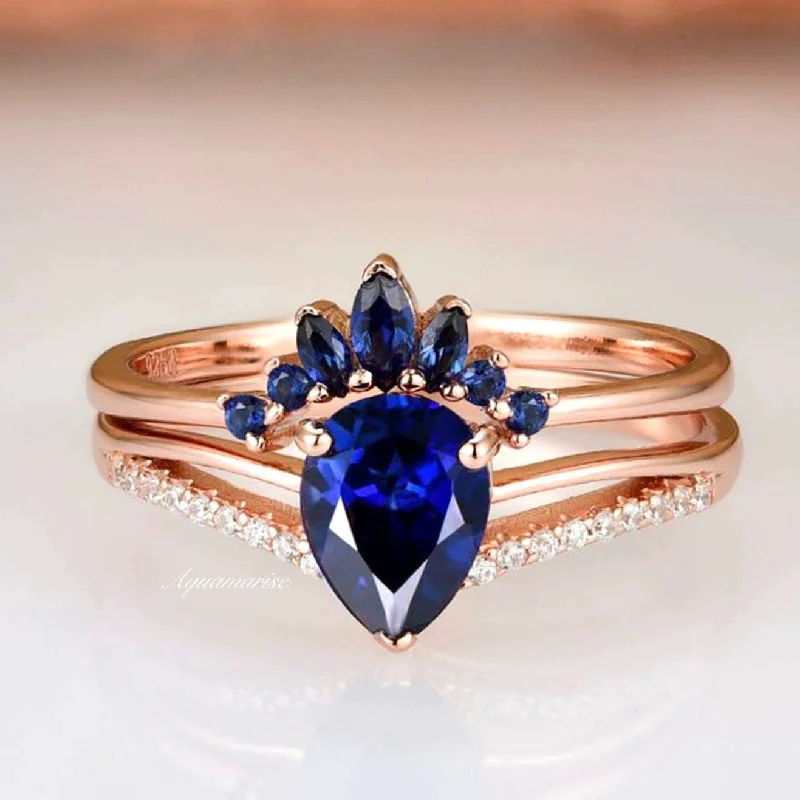 Dakota Sapphire Ring- 14K Rose Gold Vermeil