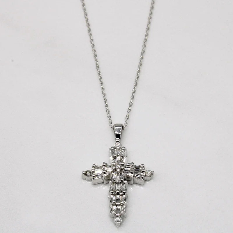 Diamond Cross Pendant & Necklace | 0.55ctw | 18" |