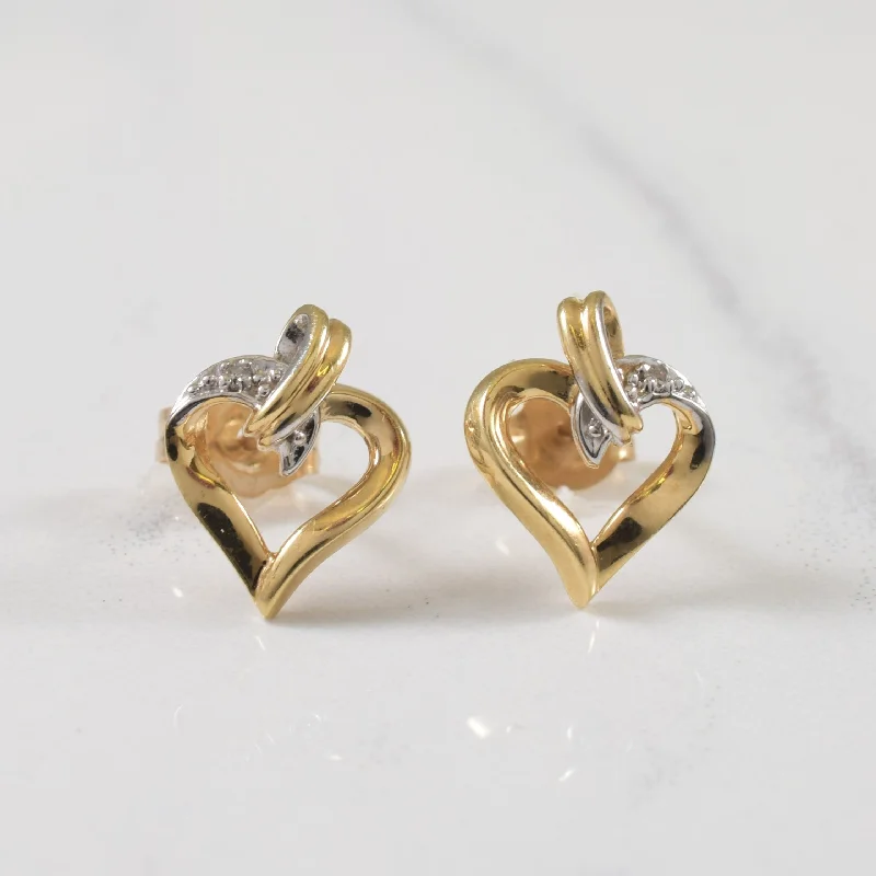 Jewelry Clearance Event – Last Chance For Stunning Deals Diamond Heart Stud Earrings | 0.01ctw |