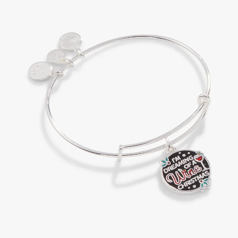 Flash Sale On Stunning Jewelry – Limited Stock Available 'I'm Dreaming of a Wine Christmas' Charm Bangle Bracelet