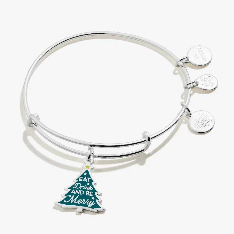 Luxury Jewelry Sale – Sparkle For Less 'Eat, Drink, and Be Merry' Charm Bangle