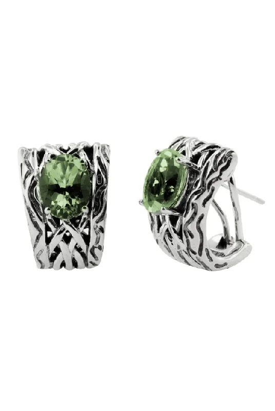 Limited-Stock Jewelry Sale – Once It's Gone, It's Gone 925 Lagoon Green Amethyst Earrings, 3.04 TCW