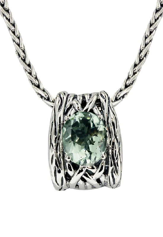 Exclusive Jewelry Sale – Shine For Less 925 Lagoon Green Amethyst Pendant, 4.09 TCW