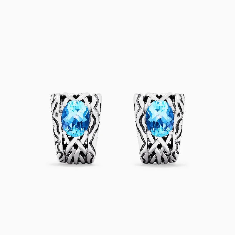 Seasonal Jewelry Deals – Elevate Your Style 925 Lagoon Sterling Silver Blue Topaz Earrings, 4.50 TCW