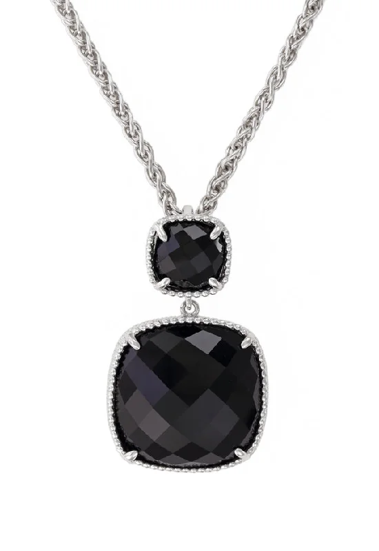 Shop Jewelry That Shines Without The High Price 925 S. Silver Cushion Onyx Pendant, 14.80 TCW