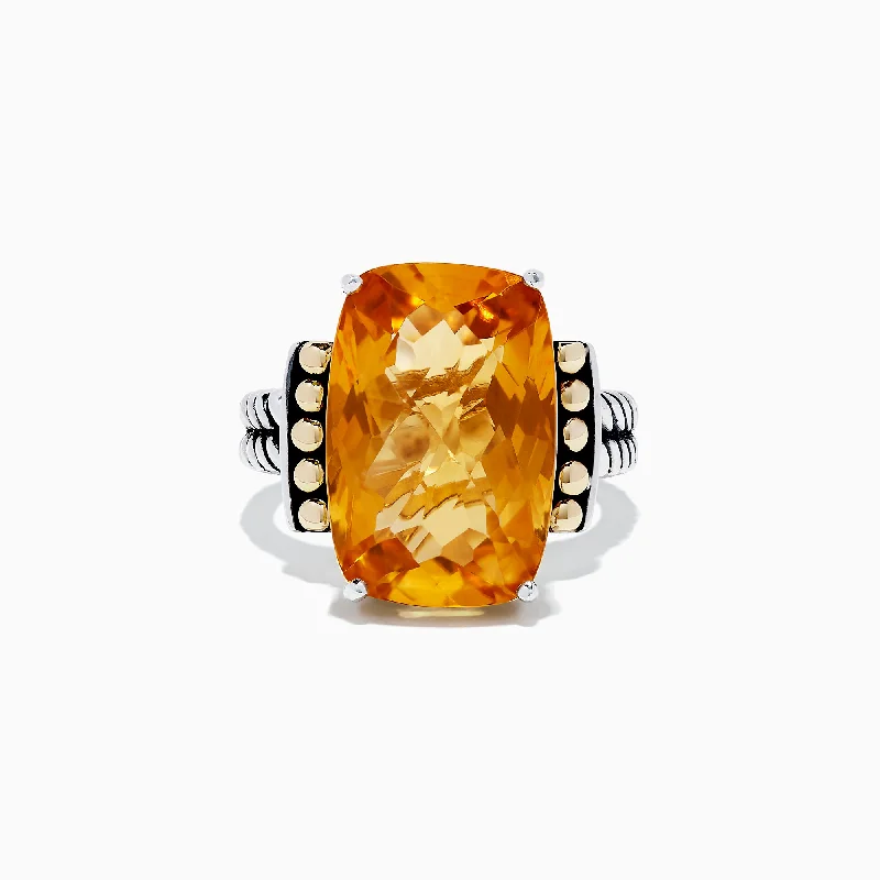 Last Chance To Shop High-End Jewelry At Markdown Prices 925 Sterling Silver & 18K Gold Citrine Ring, 11.85 TCW