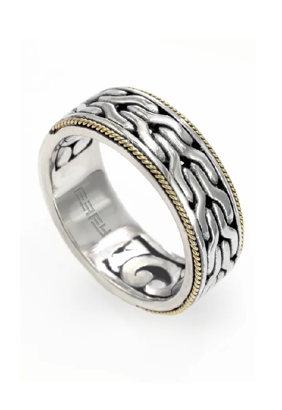 Exclusive Jewelry Offers – Shine For Less 925 Sterling Silver and 18K Yellow Gold Men's Ring