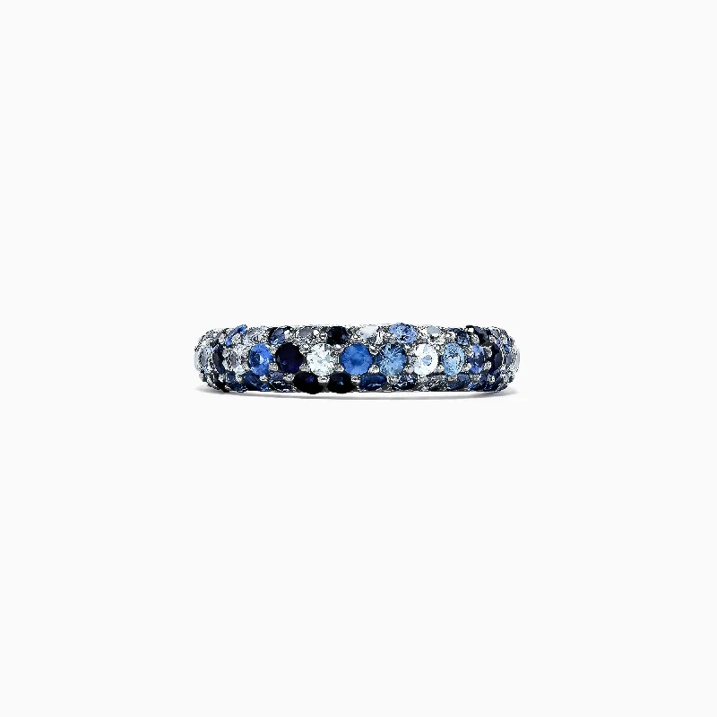 Luxury Meets Affordability – Jewelry Sale Now Live 925 Sterling Silver Blue Sapphire Splash Ring, 1.80 TCW