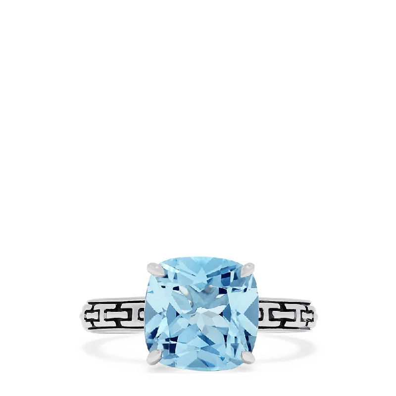 Special Sale On Handcrafted Jewelry – Shop Today 925 Sterling Silver Blue Topaz Ring, 5.20 TCW