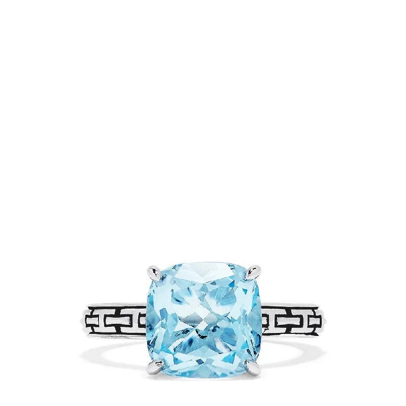 Sparkle More For Less – Jewelry Sale Happening Now 925 Sterling Silver Blue Topaz Ring, 5.33 TCW